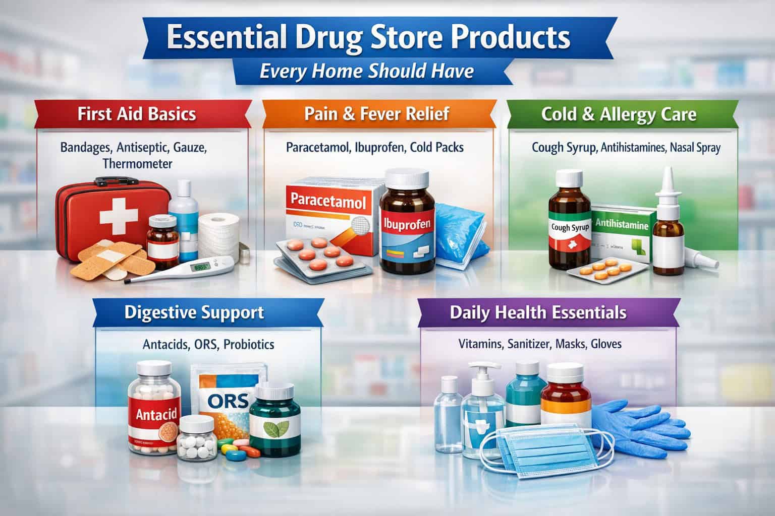 Daily care and medical supplies for home use