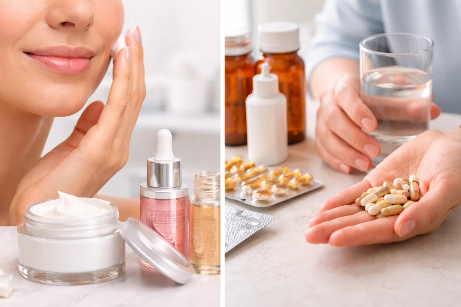 anti aging skincare vs oral medicines